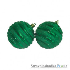 Игрушка Новогодько Шар, d-8 см, зеленый, 2 шт (971623)