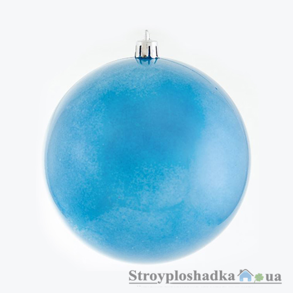 Новогодняя игрушка Новогодько, шар d-10 cм, синий перламутровый, пластик (972396)