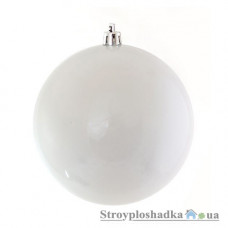 Новорічна іграшка Новогодько, куля d-10 см, біла перламутрова, пластик (972400)