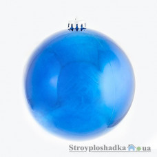 Новорічна іграшка Новогодько, куля d-15 см, синя блискуча, пластик (972402)