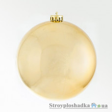 Новогодняя игрушка Новогодько, шар d-15 cм, золотой блестящий, пластик (972404)