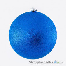 Новорічна іграшка Новогодько, куля d-15 см, синій глітер, пластик (972408)