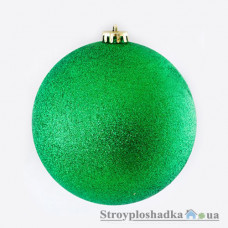 Новорічна іграшка Новогодько, куля d-15 см, зелений глітер, пластик (972412)