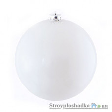 Новорічний декор Новогодько, куля d-15 см, біла блискуча, пластик (972414)