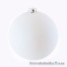 Новогодний декор Новогодько, шар d-15 cм, белый глитер, пластик (972416)