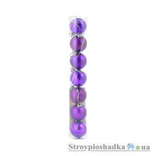 Набор шаров Новогодько, d-4 cм, 7 шт/уп, фиолетовый (972543)
