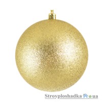 Іграшка Новогодько Куля, d-10 см, золотий глітер (972613)