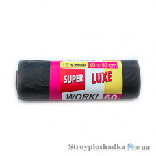 Пакеты для мусора Super Luxe, черные, 60 л, 10 шт 