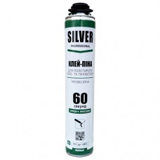 Клей-пена 60 секунд SILVER, профессиональная, для полистирола и газопенобетона, 800 мл