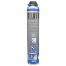Клей-пена 60 секунд SILVER, профессиональная, для полистирола и газопенобетона, 800 мл