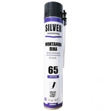 Піна монтажна всесезонна SILVER, вихід 65 л, з трубочкою, 800 мл