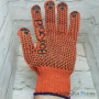 Перчатки рабочие трикотажные, с ПВХ рисунком, оранжевые, размер 10, BauGold 10300
