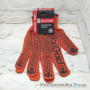 Перчатки рабочие трикотажные, с ПВХ рисунком, оранжевые, размер 10, BauGold 10308