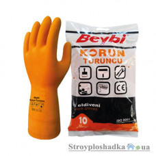 Перчатки промышленные Beybi KORUN ORANGE, латексные, оранжевые, размер 10
