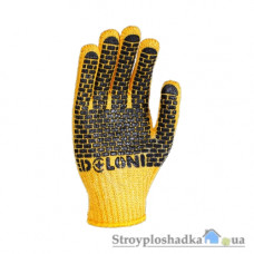 Перчатки ХБ Doloni 4078, с ПВХ рисунком, желтые, размер 10