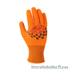 Перчатки трикотажные Doloni 4111, с ПВХ рисунком, оранжевые, размер 10