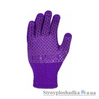 Рукавички Doloni 4112, трикотажні, з ПВХ малюнком, фіолетові, розмір 9