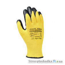 Перчатки рабочие трикотажные Doloni 4186, c противоскользящим покрытием, вязаная манжет, желтые, размер 10