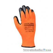 Перчатки рабочие трикотажные Doloni 4187, c противоскользящим покрытием, вязаная манжет, оранжевые, размер 10