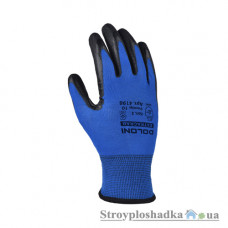 Перчатки рабочие трикотажные Doloni 4198, c противоскользящим покрытием, вязаная манжет, синие, размер 10
