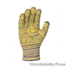 Перчатки рабочие Doloni 4242, с ПВХ рисунком, желтые, размер 10