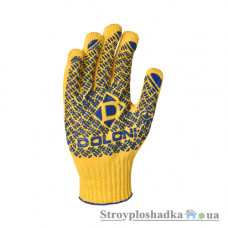 Перчатки рабочие Doloni 4460, с ПВХ рисунком, желтые, размер 11