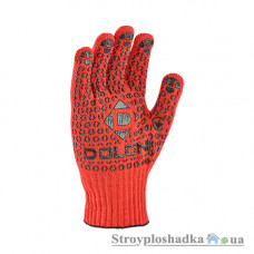 Перчатки рабочие Doloni 4461, с ПВХ рисунком, красные, размер 11