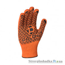 Перчатки рабочие Doloni 4470, с ПВХ рисунком, оранжевые, размер 11
