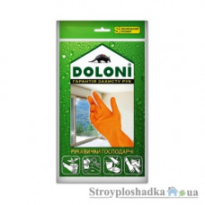 Перчатки латексные Doloni 4544 для бытовых нужд, оранжевые, размер S