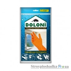 Перчатки латексные Doloni 4545 для бытовых нужд, оранжевые, размер M