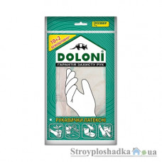 Перчатки латексные Doloni 4559, для бытовых нужд, одноразовые, белые, размер L, 6 пар
