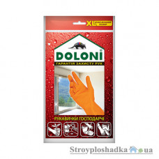 Перчатки латексные Doloni 4563 для бытовых нужд, оранжевые, размер XL