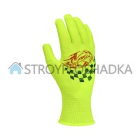 Рукавички трикотажні Doloni 4110, з ПВХ малюнком, жовті, розмір 10