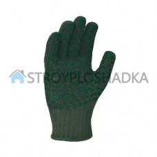 Перчатки Doloni 548, трикотажные, с ПВХ рисунком, зеленый, размер 10