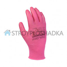 Рукавички з нітриловим покриттям Doloni 4591, рожеві, розмір 7