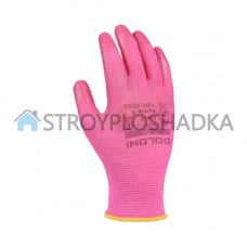 Перчатки с нитриловым покрытием Doloni 4592, розовые, размер 8