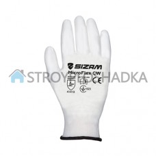 Перчатки с полиуретановым покрытием, Sizam Microflex 34000, размер 6