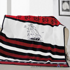 Плед Arya Pruva, 150х200 см, біло-червоно-чорні тони, кораблі