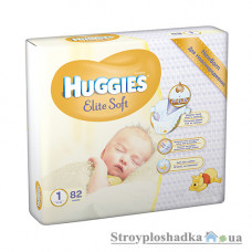 Підгузки для новонароджених Huggies Elite Soft 1, 0-5 кг, 82 шт