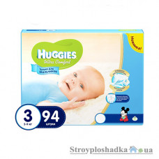 Подгузники Huggies Ultra Comfort 3, 5-9 кг, для мальчиков, гига упаковка, 94 шт