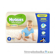 Подгузники Huggies Ultra Comfort 4, 8-14 кг, для мальчиков, гига упаковка, 80 шт