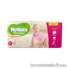 Подгузники Huggies Ultra Comfort 4+, 10-16 кг, для девочек, мега упаковка, 60 шт