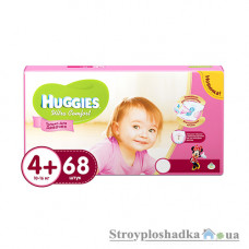 Подгузники Huggies Ultra Comfort 4+, 10-16 кг, для девочек, мега упаковка, 68 шт