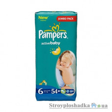 Подгузники Pampers Active Baby-Dry, Extra Large, 15+ кг, джамбо, 54 шт.