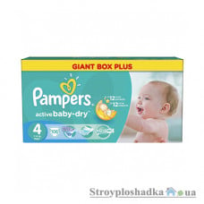 Подгузники Pampers Active Baby-Dry, Maxi, 7-14 кг, малая мега упаковка, 106 шт.