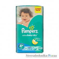 Подгузники Pampers Active Baby-Dry, Maxi+, 9-16 кг, джамбо, 62 шт.