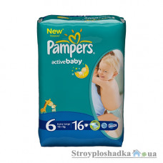 Подгузники Pampers Active Baby, Extra Large, 15+ кг, стандарт, 16 шт.