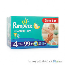 Подгузники Pampers Active Baby Maxi, 7-14 кг, джайнт+ упаковка, 99 шт.