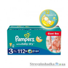 Подгузники Pampers Active Baby Midi, 4-9 кг, джайнт+ упаковка, 112 шт.