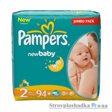 Подгузники Pampers New Baby-Dry, Mini, 3-6 кг, джамбо, 94 шт